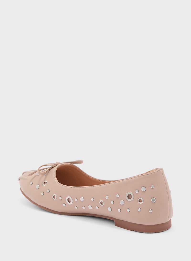 Eyelet Detail Ballerina