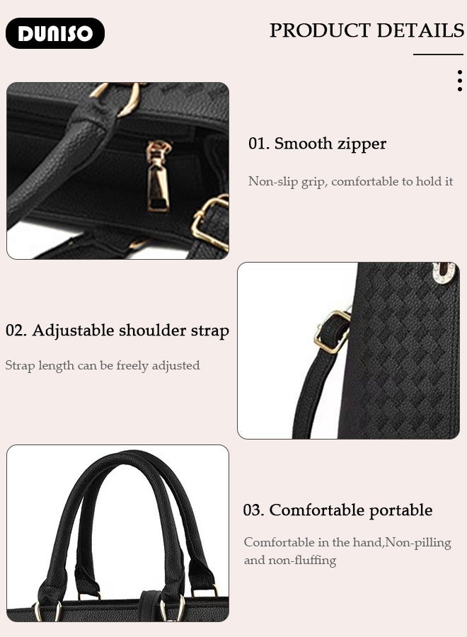 Women's Fashion Handbag Faux Leather Crossbody Bag For Women Large Capacity Embroidery Tote Bags Top Handle Satchel Fashionable Travel Shoulder Bag For Ladies