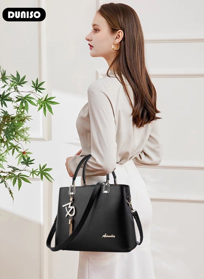 Women's Fashion Handbag Faux Leather Crossbody Bag For Women Large Capacity Tote Bags Top Handle Satchel Fashionable Travel Shoulder Bag For Ladies