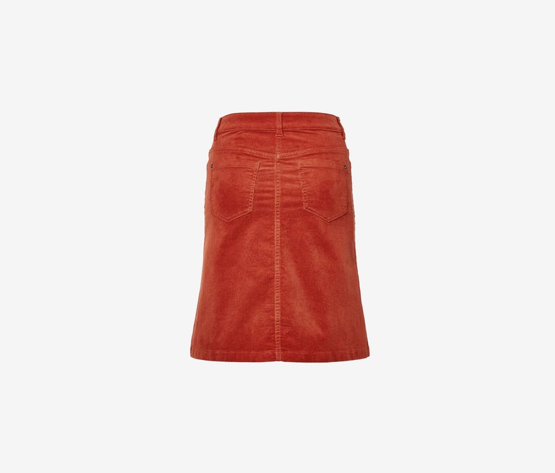 Women Corduroy Midi Skirt, Rust Red