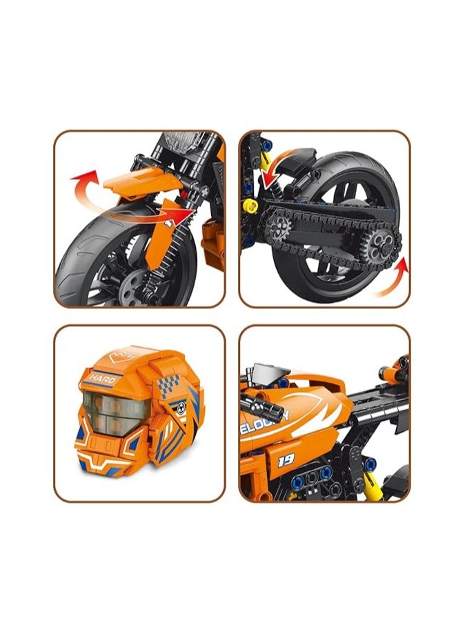 RiceBlock Motorcycle Toy Block Set, Perfect STEM Gift for Boys and , Build Motorcycle Models (578 Pieces)