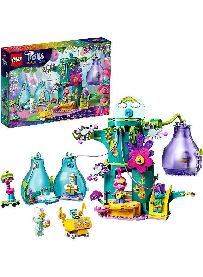 LEGO Trolls World Tour Pop Village Celebration 41255 Trolls Tree House Building Kit for Kids (380 Pieces)