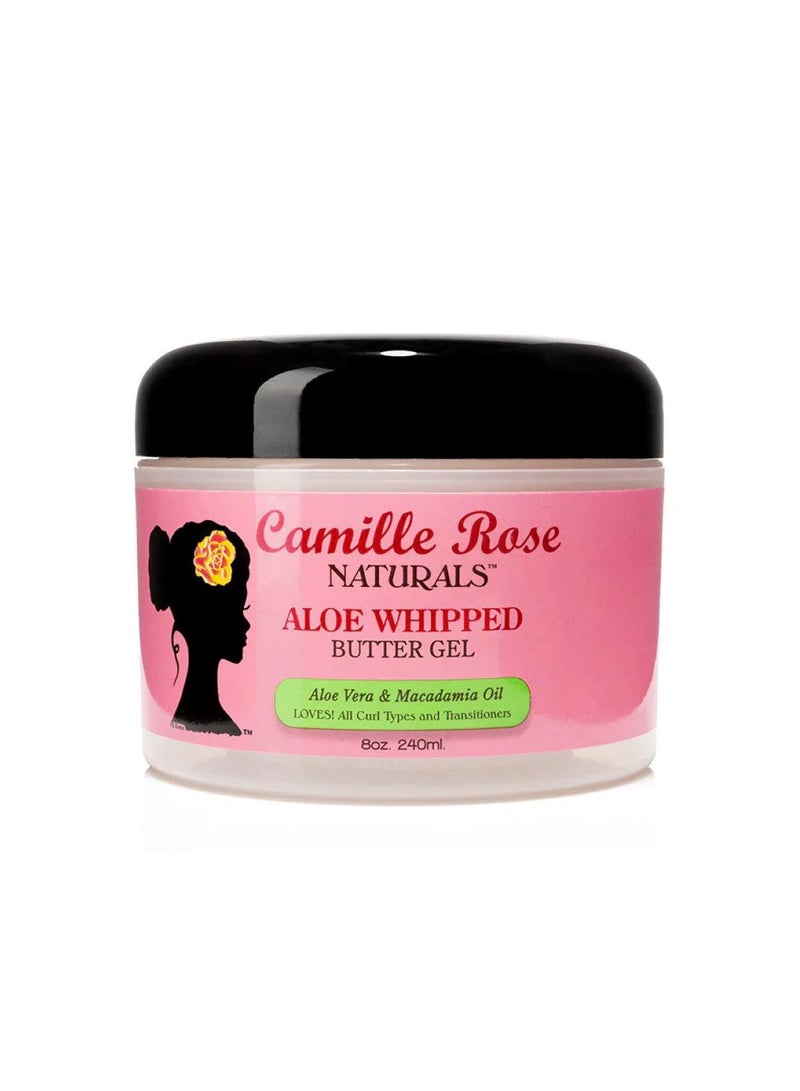 Aloe Whipped Butter Hair Styling Gel, with Aloe Vera and Macadamia Oil for Moisture and Light Hold, for All Hair Types 8 oz