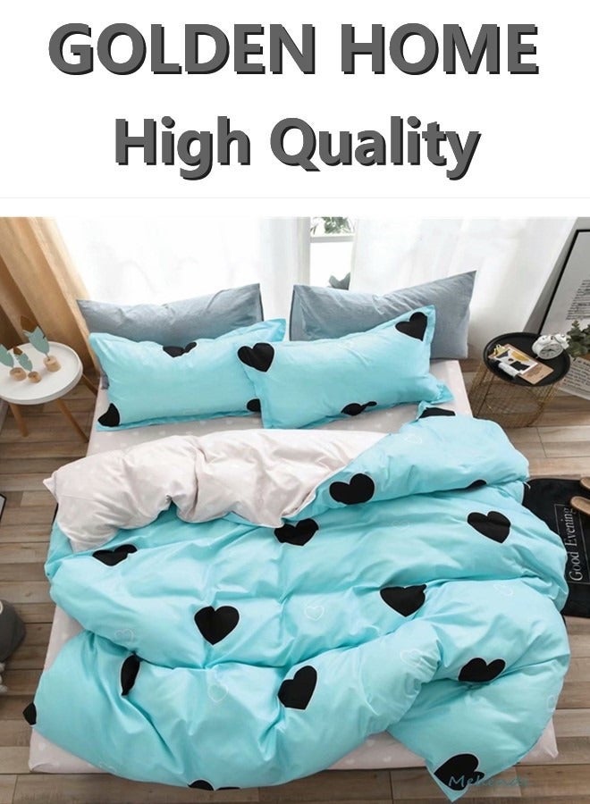 6 Piece King/Queen/Single size, striped pattern duvet cover set. set includes 1 Comforter Cover, 1 Fitted Bedsheet, 4 Pillowcases