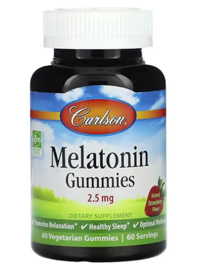 Carlson Melatonin Gummies Strawberry 2.5 Mg 60 Gummies