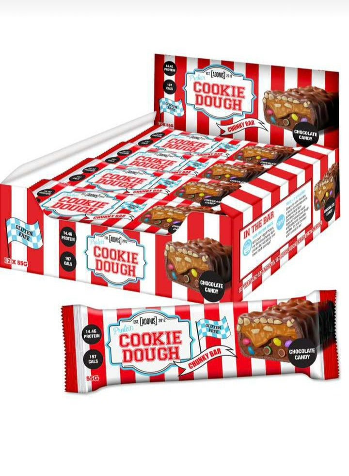 Adonis Protein Cookie Dough Bar Chocolate candy 12x55g (660G)