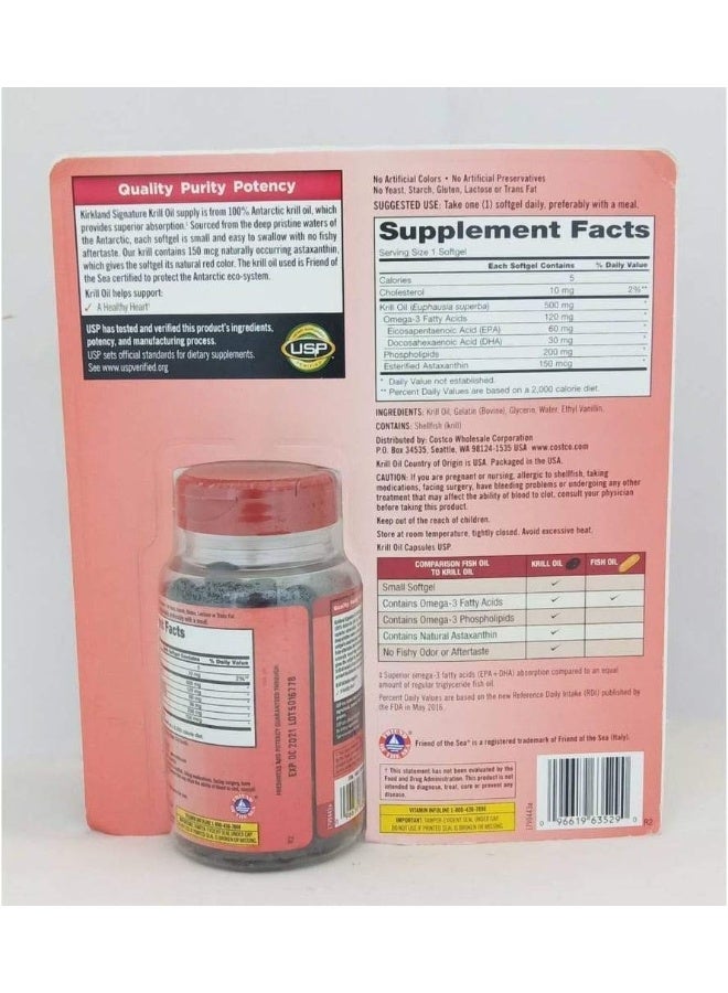 Kirkland Signature Krill Oil 500 Milligram 160 Softgels