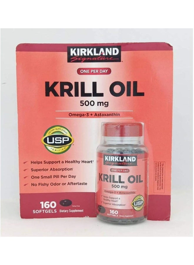 Kirkland Signature Krill Oil 500 Milligram 160 Softgels
