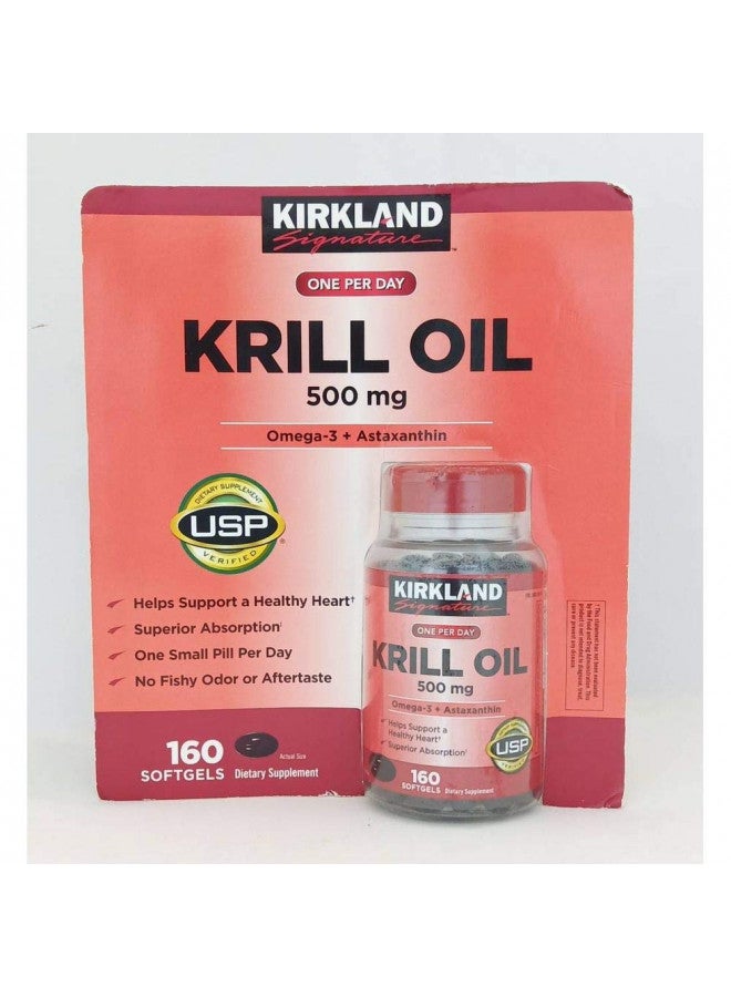 Kirkland Signature Krill Oil 500 Milligram 160 Softgels