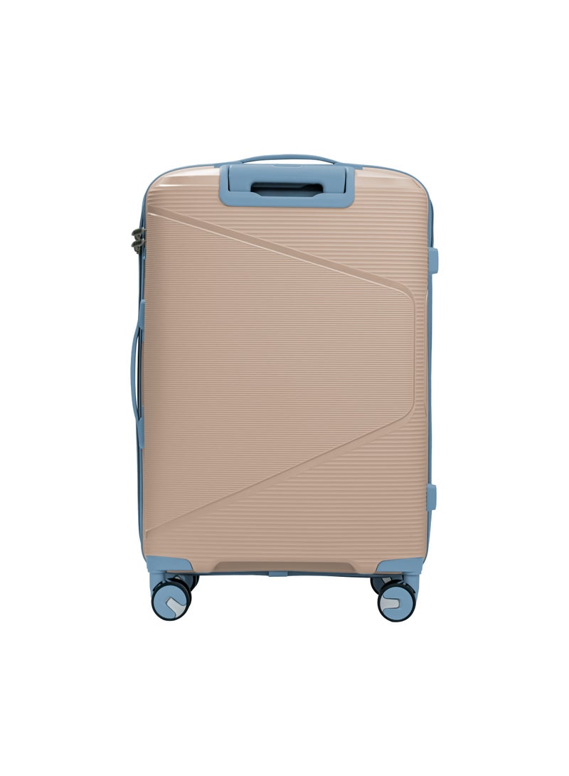 3 Piece Polypropelene Hardside Spinner Luggage Trolley Set 20/24/28 Inch champagne