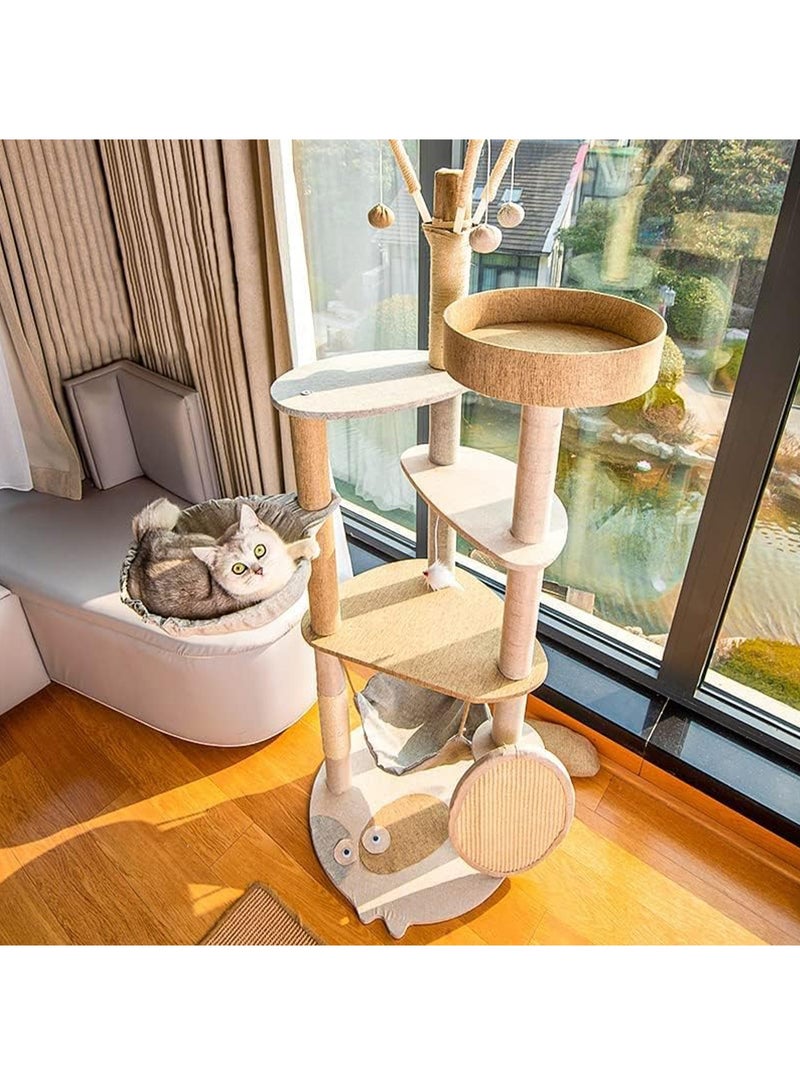 Cat Tree with Sisal Scratching Posts Cat Play House Large Multi Level and Rest Place Tower for Cats