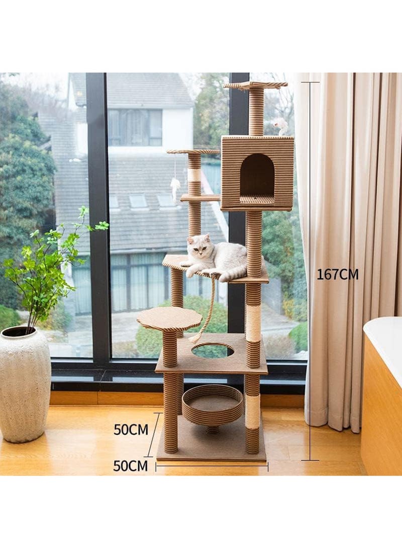 Cat Tree with Sisal Scratching Posts Cat Play House Large Multi Level and Rest Place Tower for Cats