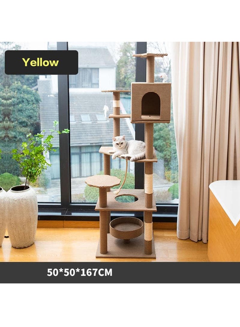 Cat Tree with Sisal Scratching Posts Cat Play House Large Multi Level and Rest Place Tower for Cats