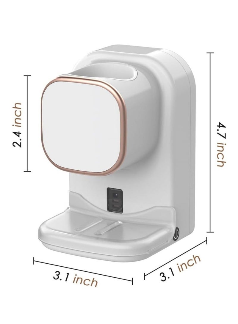 موزع معجون أسنان أوتوماتيكي مع مستشعر، عصارة معجون أسنان، موزع معجون أسنان مثبت على الحائط للأطفال (أبيض)