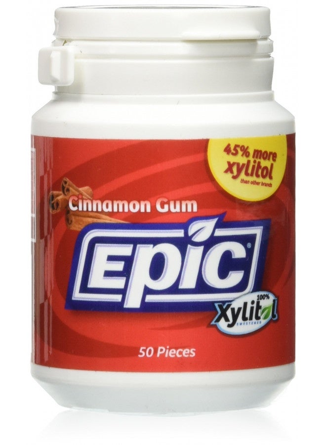 Epic Dental Xylitol Gum, Cinnamon - 50 Piece