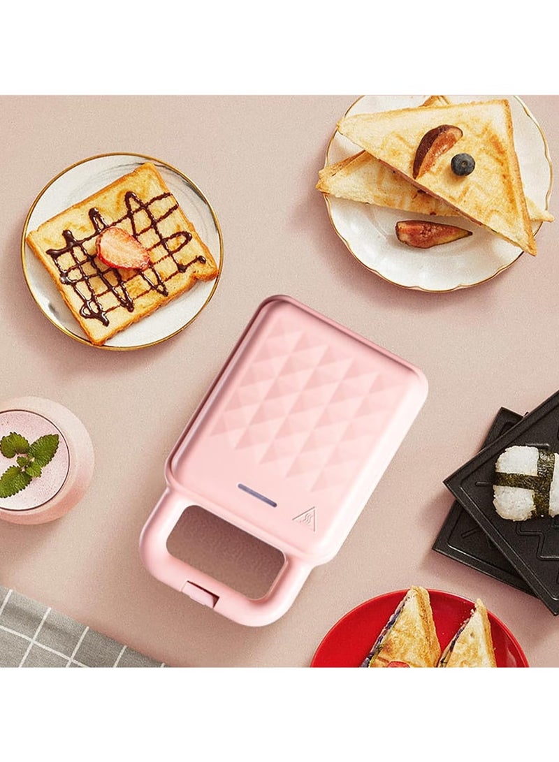 Mini Sandwich Maker Toaster & Waffle Maker Combo - Nostalgic All-in-One Panini Press for Portion Control - Seal & Toast with Non-Stick Plates - Ideal for Breakfast, Lunch, and Snacks