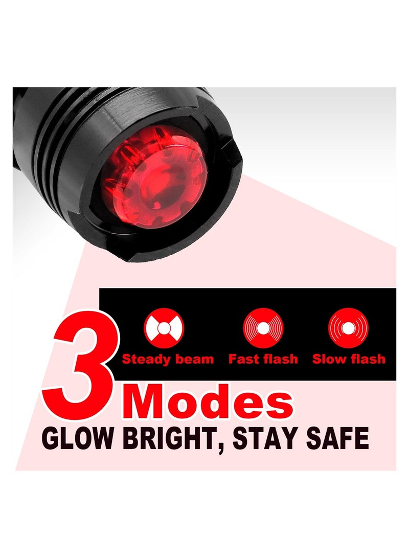 Red LED Bike Tail Light Set of 4 Waterproof Mini Safety Lights for Kids Scooters and Mountain Biking Ideal for Night Riding