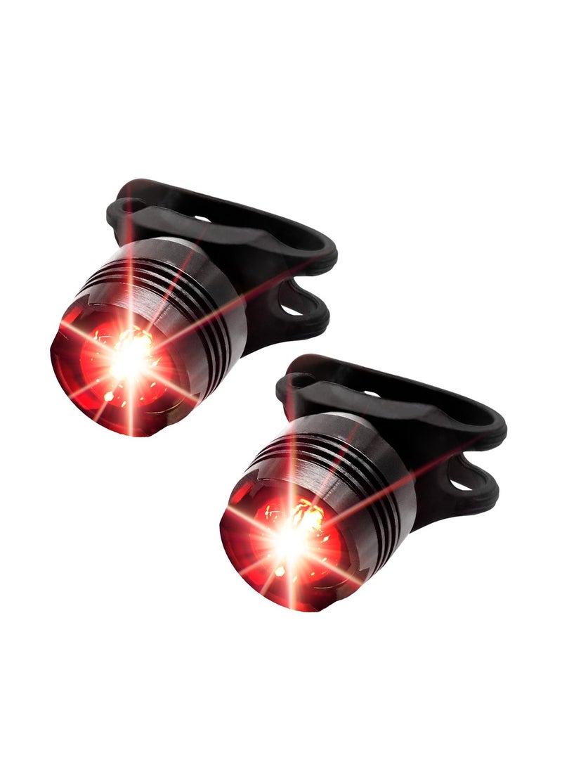 4Pcs LED Bike Tail Lights Bright Waterproof Red Taillights for Kids Skateboards Scooters MTB Safety Night Riding