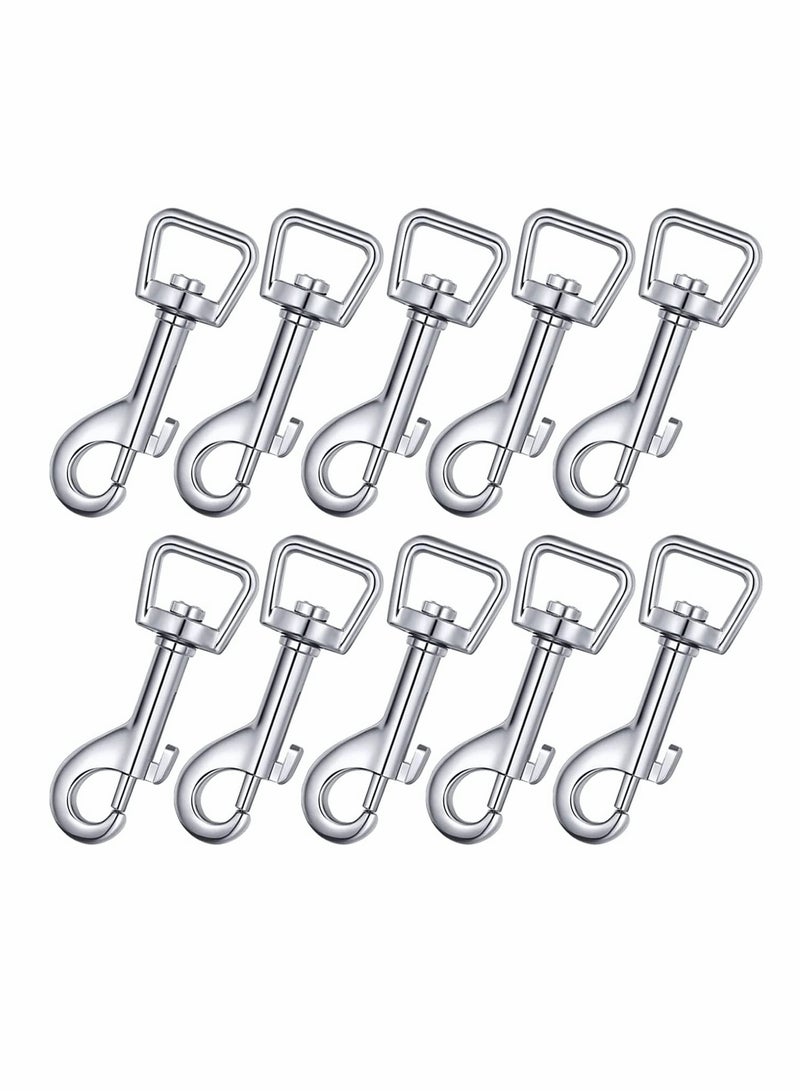 10 Pcs Dog Leash With Hook Buckle 360° Swivel Snap Hooks Square Eye Swivel Bolt Snap Heavy Duty Trigger Hooks Clips Stainless Steel Clips Clasp Suitable for connecting pet collars and keychains