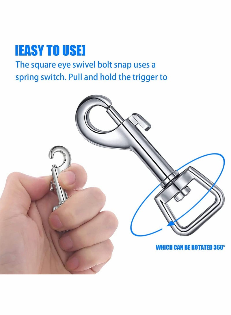 10 Pcs Dog Leash With Hook Buckle 360° Swivel Snap Hooks Square Eye Swivel Bolt Snap Heavy Duty Trigger Hooks Clips Stainless Steel Clips Clasp Suitable for connecting pet collars and keychains