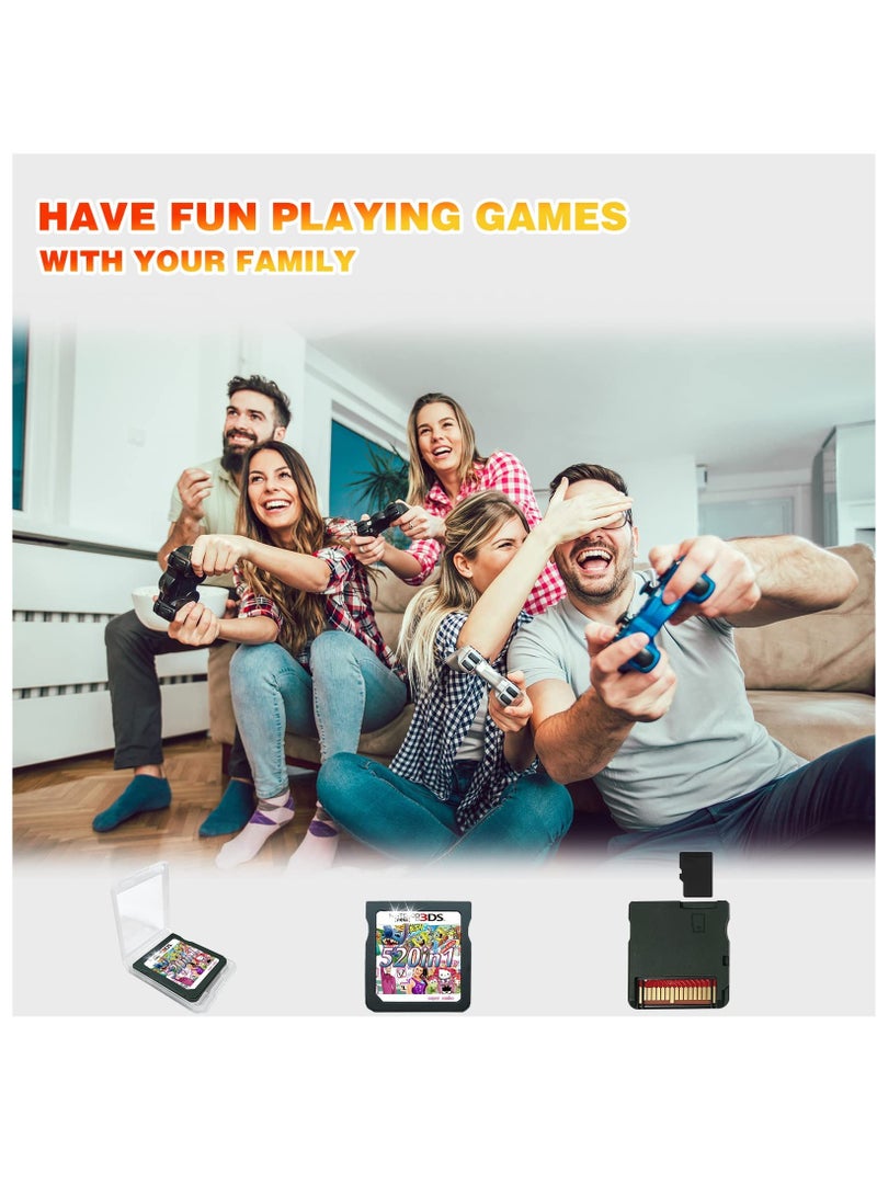520-in-1 Game Card for DS/2DS/3DS Consoles - Super Combo Cartridge Featuring 520 Classic Nostalgic Games - Ultimate Game Pack for Endless Fun!