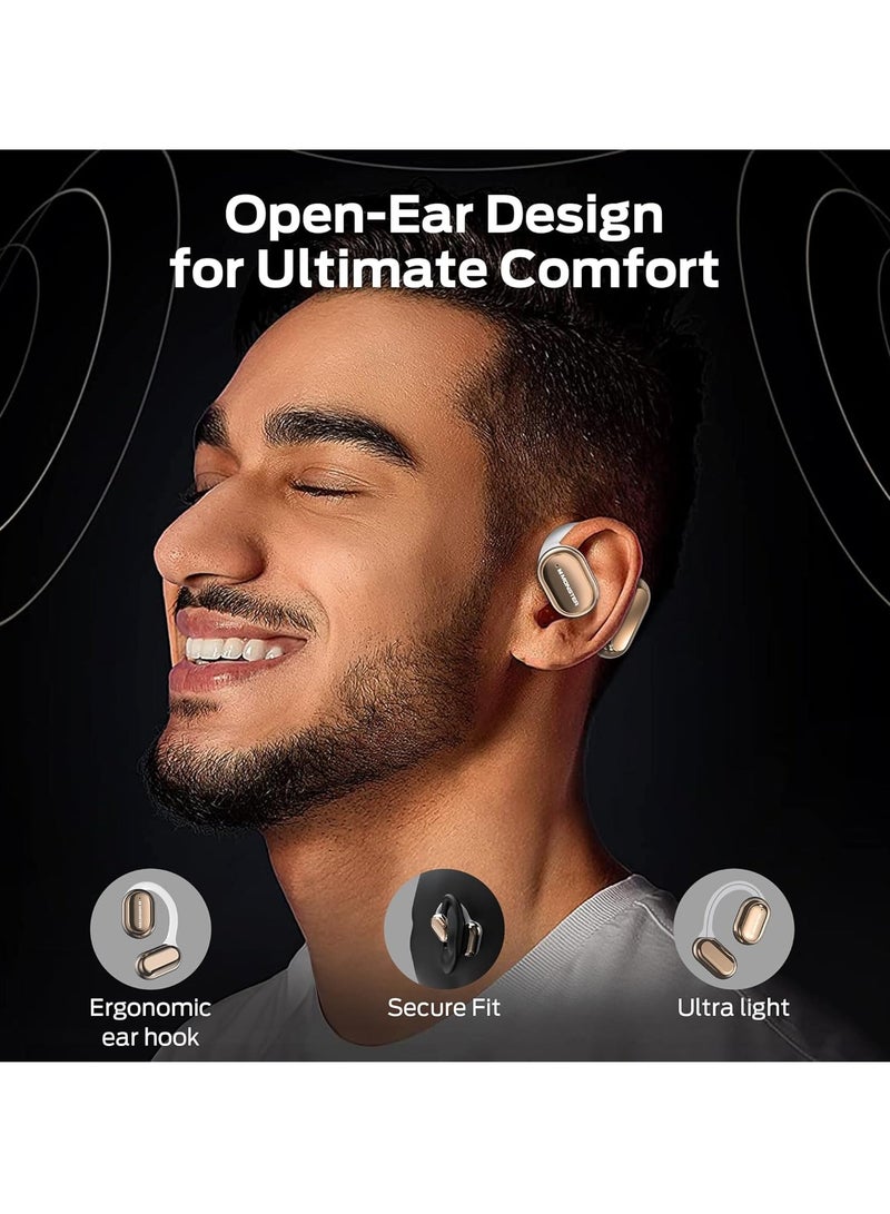 Open Free AC100 Open Ear Headphones, Bluetooth 5.3 Wireless Headphones with Earhooks, Immersive Stereo Sound by Dual Large Driver, Clear Talk, 30H Playtime,Waterproof Sport Earbuds for Running