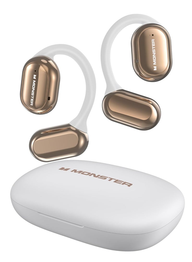 Open Free AC100 Open Ear Headphones, Bluetooth 5.3 Wireless Headphones with Earhooks, Immersive Stereo Sound by Dual Large Driver, Clear Talk, 30H Playtime,Waterproof Sport Earbuds for Running