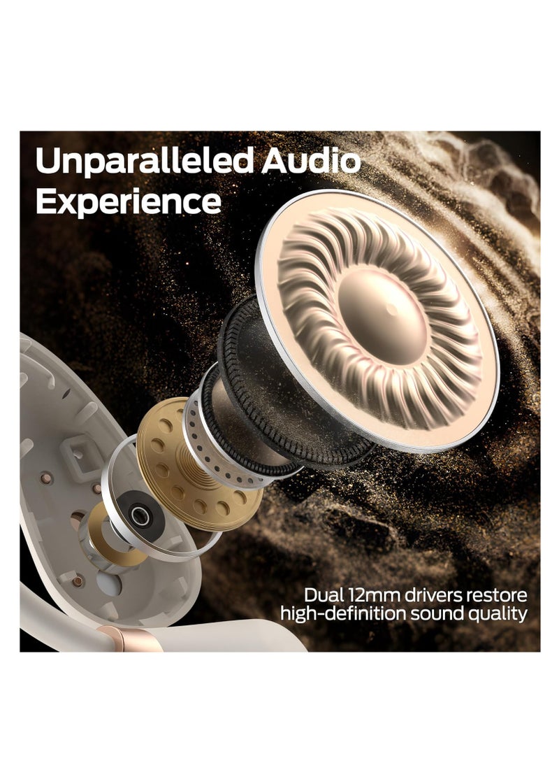 Open Ear AC210 Headphones, Bluetooth 5.4 Earphones Stereo Sound, Wireless Headphones 30 Hours Playback, Type-C Charging, HD Clear Calls, Touch Control, IPX5 Waterproof Open Ear Earbuds