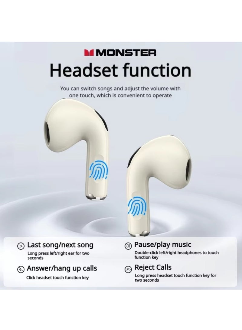 N-Lite 208 Wireless Earbuds Bluetooth 5.4 Built-in Mic, Bluetooth Earbuds Touch Control, Headphones Bluetooth Wireless with 30H Playtime, Type-C Fast Charging, Clear Call for Running, Workout
