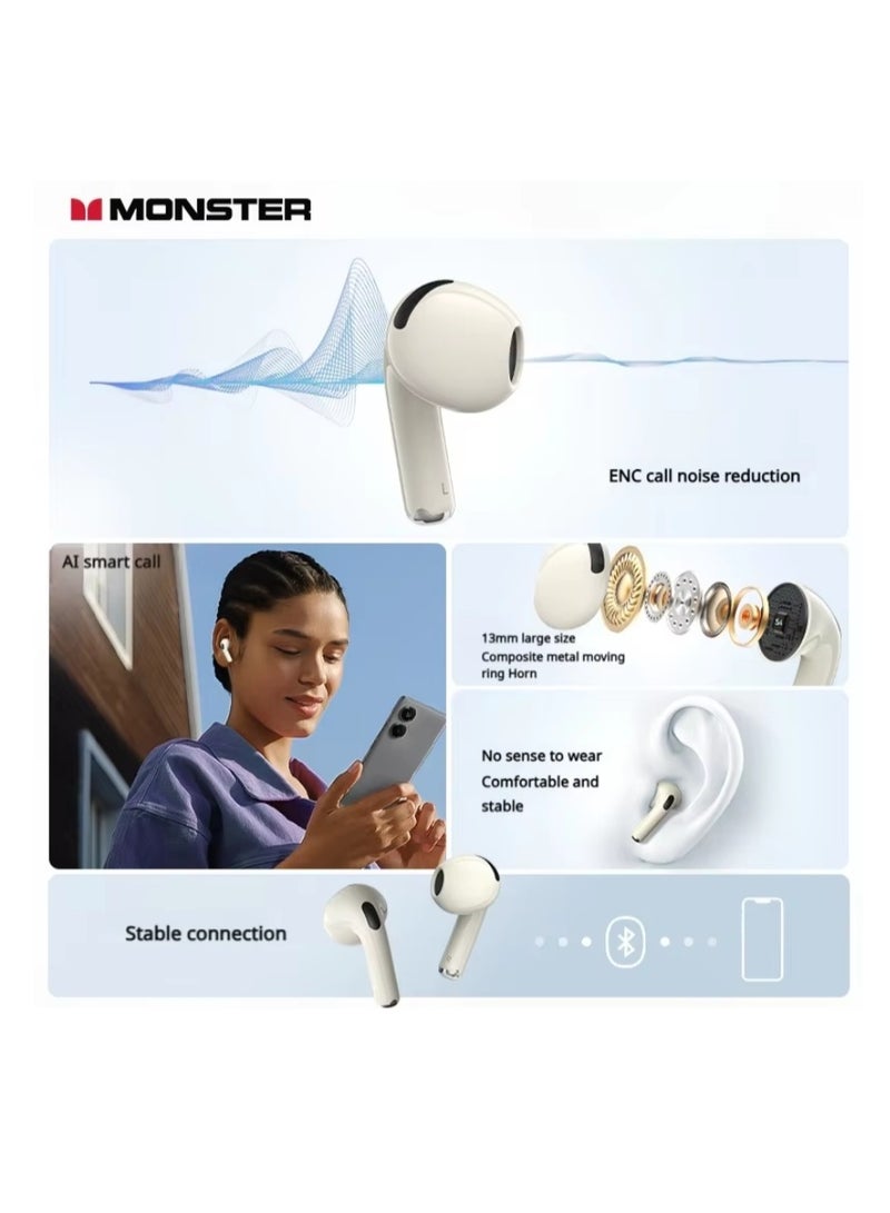 N-Lite 208 Wireless Earbuds Bluetooth 5.4 Built-in Mic, Bluetooth Earbuds Touch Control, Headphones Bluetooth Wireless with 30H Playtime, Type-C Fast Charging, Clear Call for Running, Workout