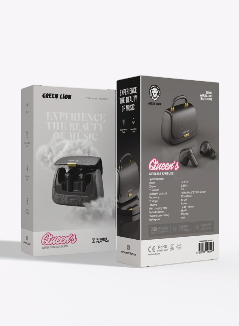 Queen's True Wireless Earbuds - Black