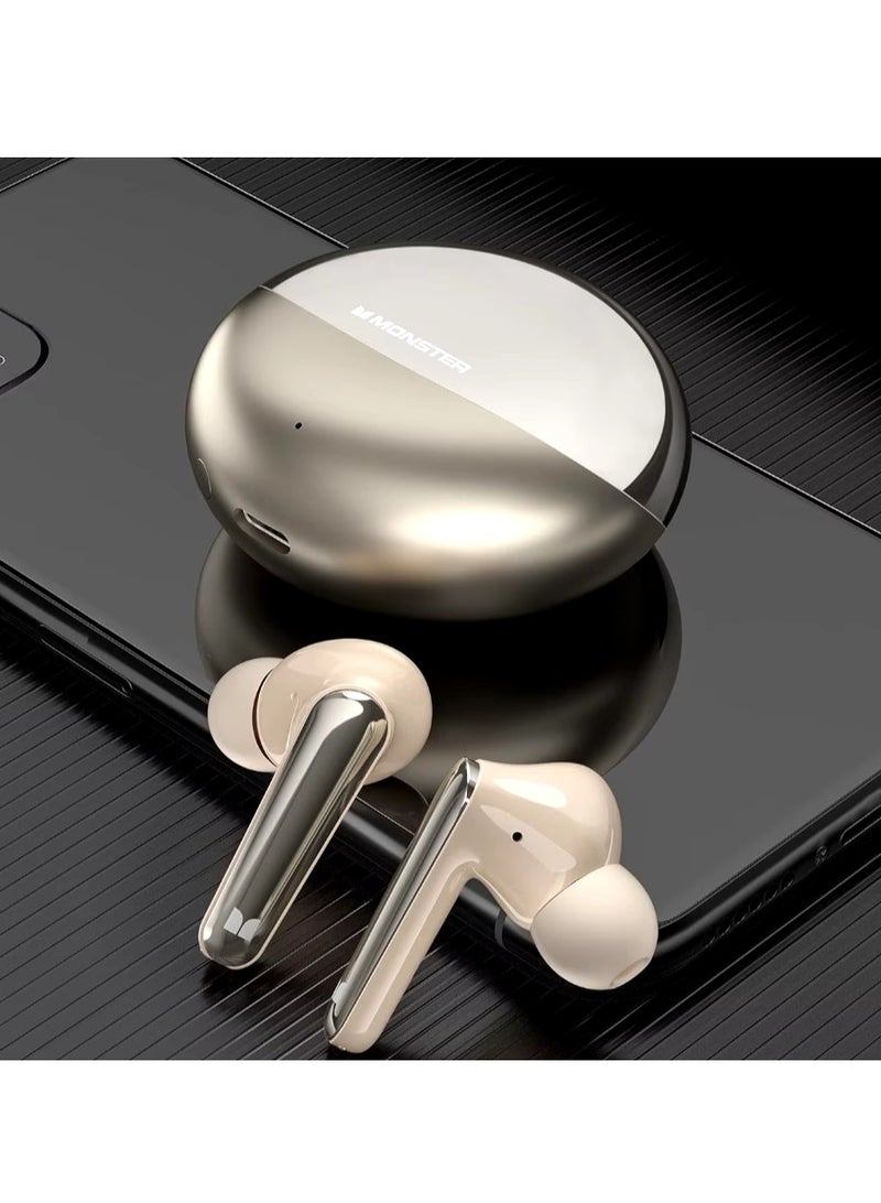 N-Lite 203 AirLinks Wireless Earbuds, Bluetooth 5.3 Headphones with HiFi Stereo, Crystal Clear Call, 30H Playback, Type-C Charging, Touch Control, IPX6 Waterproof in-Ear Earbuds Earphones