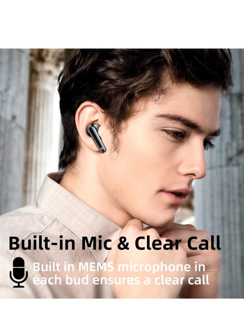 N-Lite 203 AirLinks Wireless Earbuds, Bluetooth 5.3 Headphones with HiFi Stereo, Crystal Clear Call, 30H Playback, Type-C Charging, Touch Control, IPX6 Waterproof in-Ear Earbuds Earphones