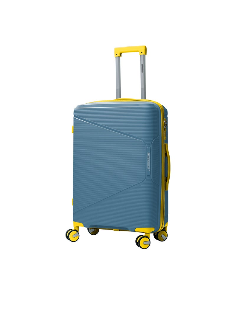 3 Piece Polypropelene Hardside Spinner Luggage Trolley Set 20/24/28 Inch Peacock Blue