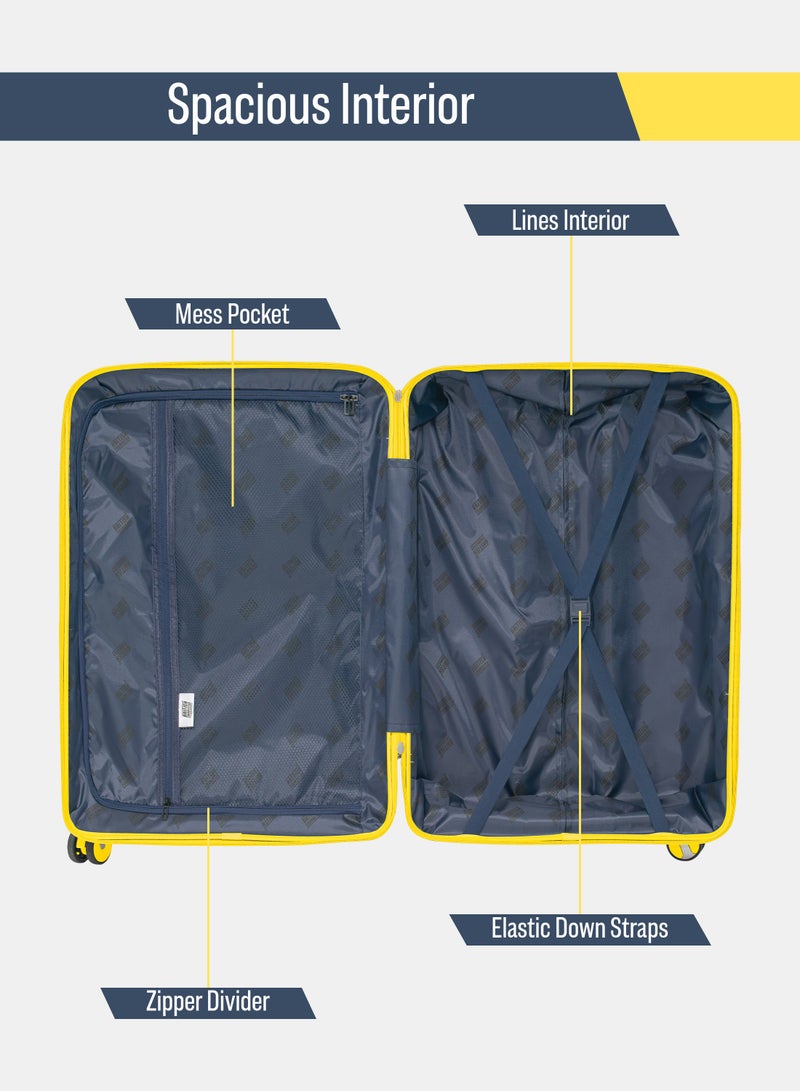 3 Piece Polypropelene Hardside Spinner Luggage Trolley Set 20/24/28 Inch Peacock Blue