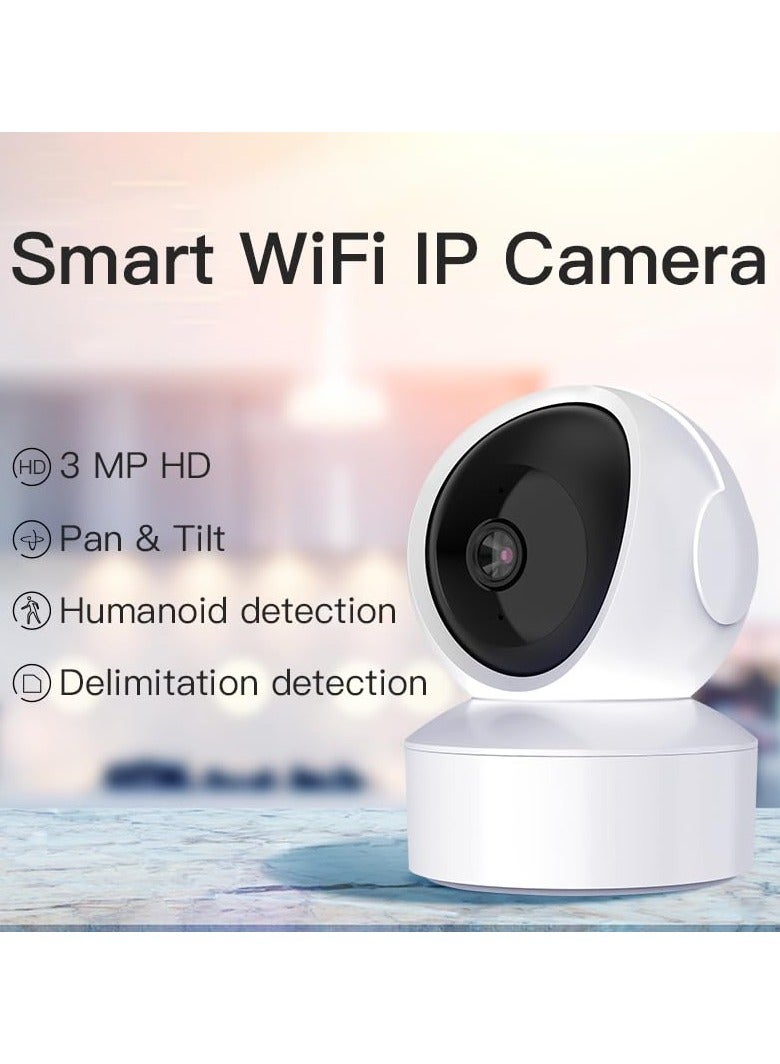 Smart Camera C200 1080p Resolution 360 Degrees View with AI Human Detection, Two Way Call Supports Google Assistance and Alexa, CC Camera 1080P 360 Degree View Mode