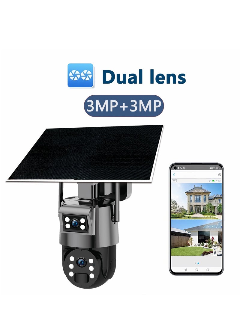 4G Solar Security Camera CCTV Camera With 4 Million Pixels High-Definition Outdoor Waterproof Home Solar Monitoring Camera Wireless 4G Sim Card Solar Camera Ptz 360° View Outdoor Cctv Camera Dual Lens Smart Motion Tracking Full Color Night Vision IP65 Weatherproof