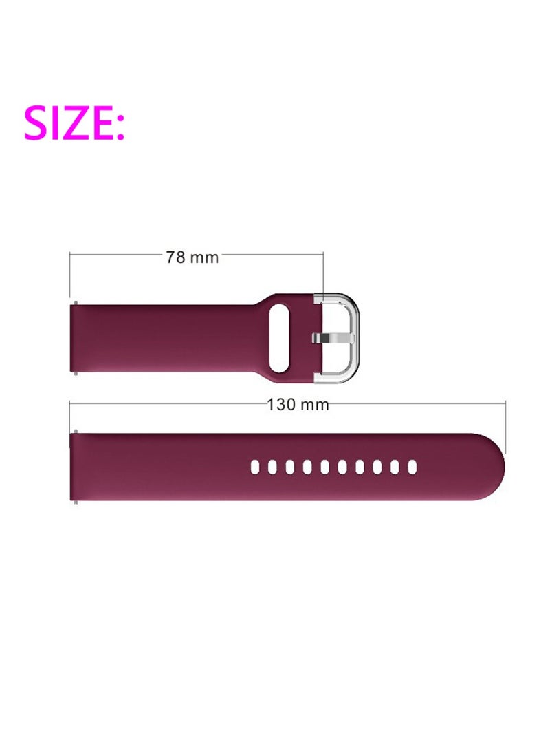 Silicone Sport Strap for Samsung Galaxy Active 2, 20 Mm Watch Bands Compatible for Samsung Galaxy Watch Active 2, Women Men, 4 Pack Black, White, Dark Purple, Dark Blue