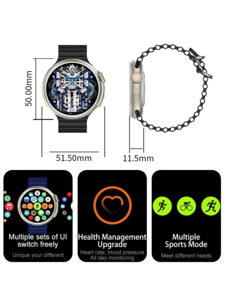 Smart Watch Z78 Ultra, Large Round 1.52‘’ HD Color Display Smart Watch, Z78 Ultra Smart Watch, Fitness Smart Watches for Running, Climbing, Cycling Enthusiasts