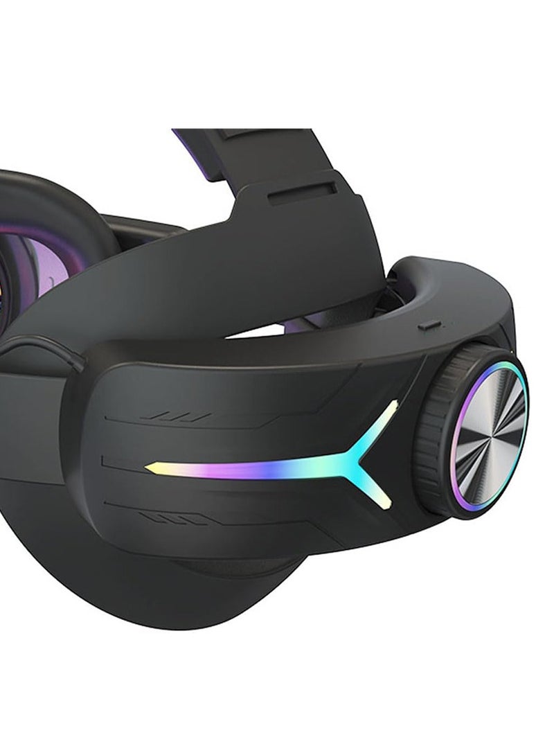 8000mAH Battery For Meta Oculus Quest 3 Head Strap Charging Headset VR RGB Accessories Elite Headstrap(Black)