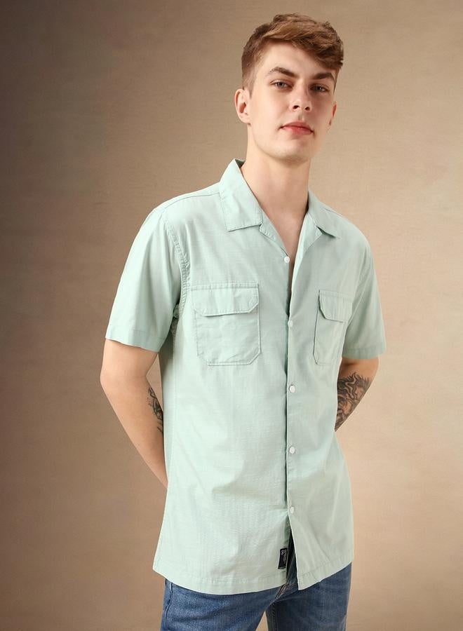 Regular Fit American Silver Cotton Shirt – Classic and Comfortable