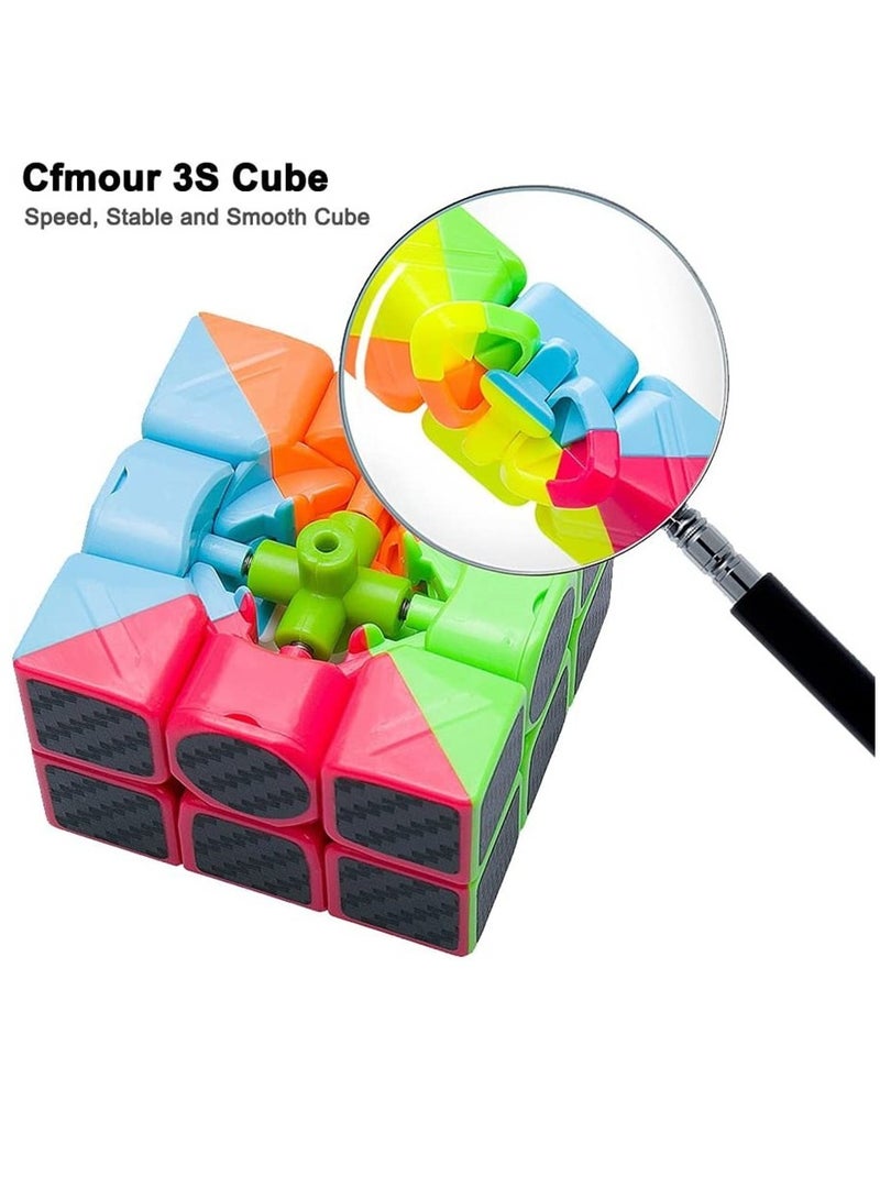 Rubiks Cube 3x3x3 Speed Cube Smooth Magic Carbon Fiber Sticker Speed Cubes Enhanced Version Black