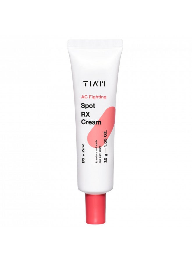 TIAM AC Fighitng Spot RX Cream, Acne-Prone Skin, Acne Spot Treatment, Intensive Nourishing and Calming for Dry, Red-Looking Skin After a Blemish, 1 Oz