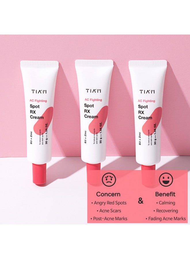 TIAM AC Fighitng Spot RX Cream, Acne-Prone Skin, Acne Spot Treatment, Intensive Nourishing and Calming for Dry, Red-Looking Skin After a Blemish, 1 Oz
