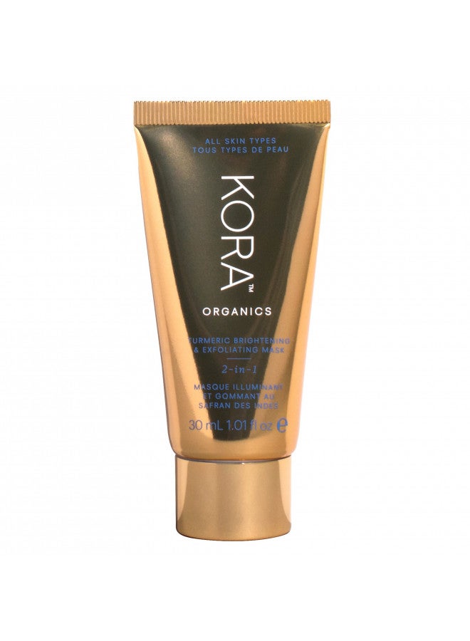 KORA Organics Turmeric Brightening & Exfoliating Mask | Polish & Illuminate | Certified Organic | Cruelty Free | 1.01 fl oz