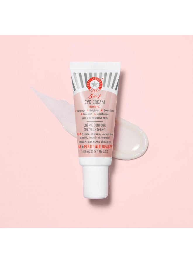 First Aid Beauty 5 in 1 Eye Cream: Multi Action Anti Aging Eye Cream for Dry Sensitive Skin. Great for All Skin Types. (0.5 Ounce)