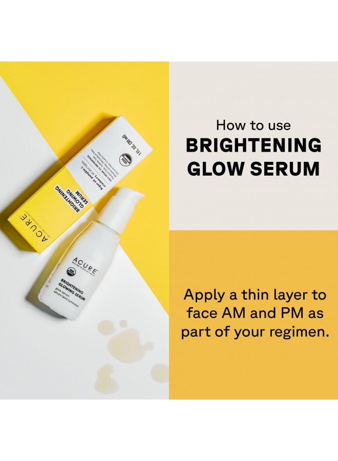 Acure Brightening Glowing Serum | 100% Vegan | For A Brighter & Appearance | Argan Oil, Pumpkin & Cranberry - Hydrates, Soothes & Adds Antioxidant Protection | All Skin Types | 1 Fl Oz