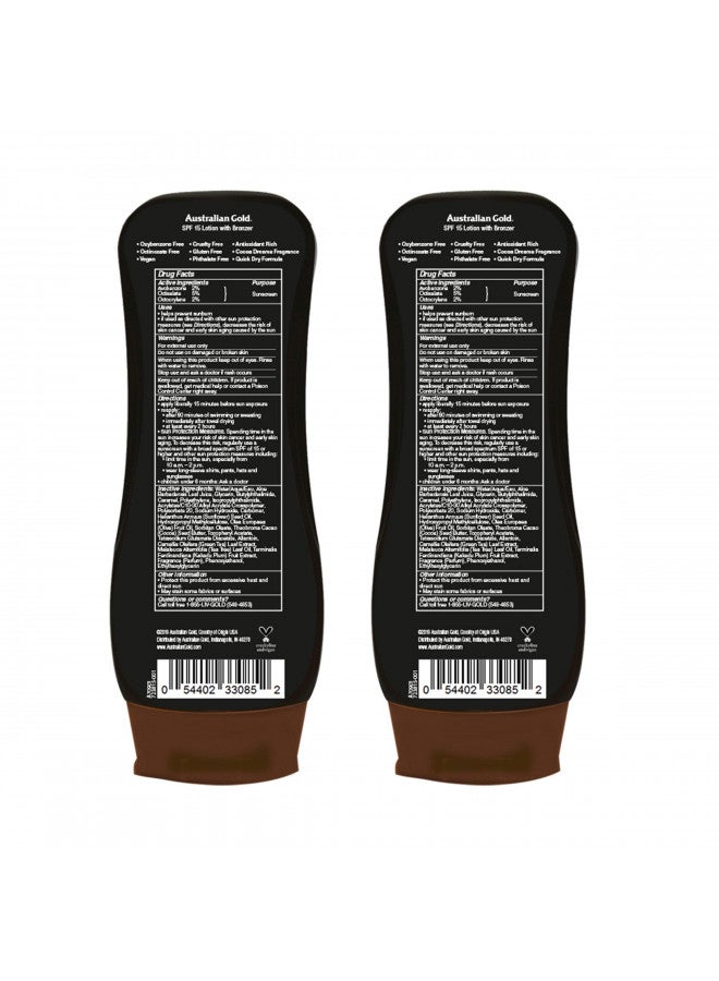 Australian Gold SPF 15 Lotion Bronzer, Twin Pack, 8 FL Oz (Pack of 2)