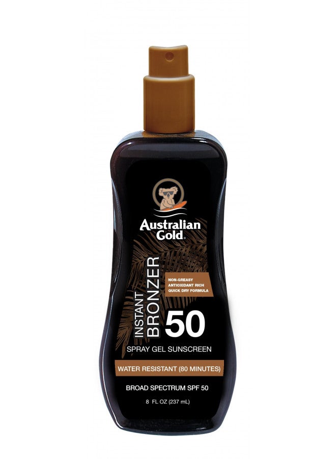 Australian Gold Spray Gel Sunscreen with Instant Bronzer SPF 50, 8 Ounce | Moisturize & Hydrate Skin | Broad Spectrum | Water Resistant,B07DG52KLY