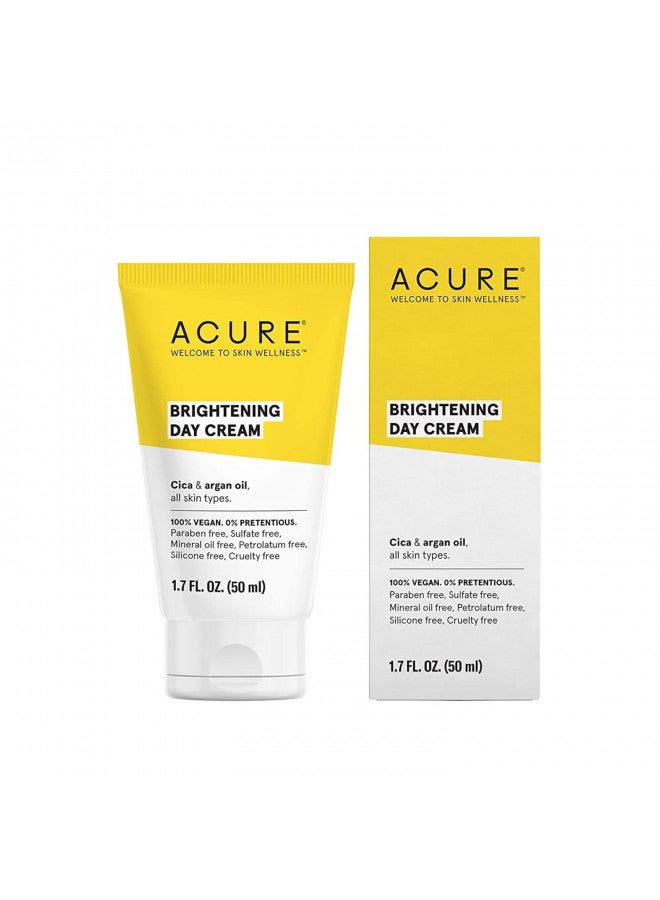 Acure Brightening Day Cream | 100% Vegan | For A Brighter Appearance | Cica & Argan Oil - Moisturizes, Fights Dullness & Improves Skin's Appearance | All Skin Types (1.7 Fl Oz)